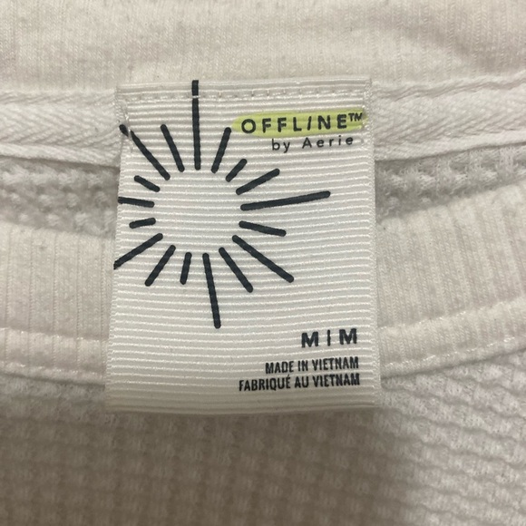 Aerie Offline Waffle Knit Split Hem Long Sleeve Tee Size Medium - Picture 2 of 10